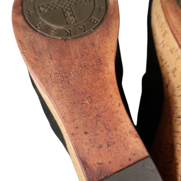 Fiorentini+Baker Shoes Women 40 Wedge Sandal Fashion Leather Platform Cork Black - Picture 14 of 16